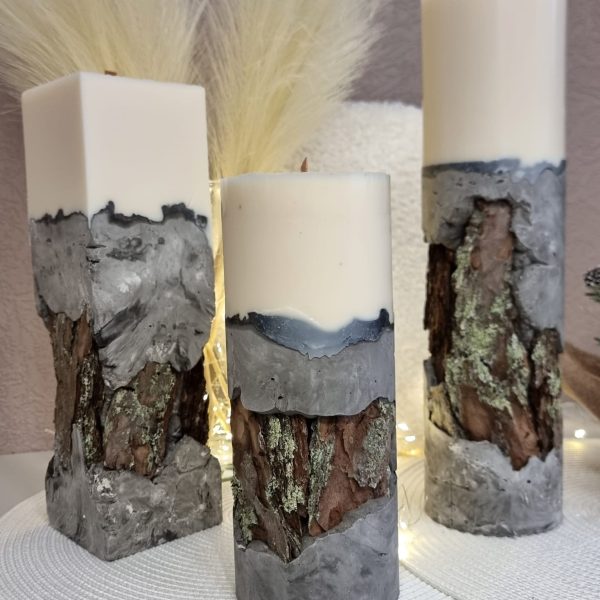 Sveču komplekts ar koka mizu