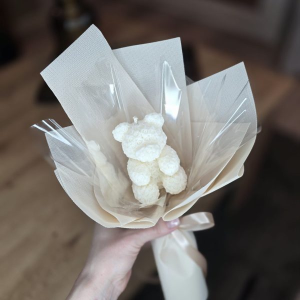 🧸 Sojas vaska svece “Lācītis” – bez aromāta